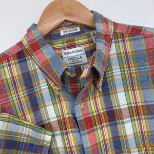Bullock & Jones Viyella Short Sleeve Madras Shirt Mens XL Multicolor Vintage Ed.